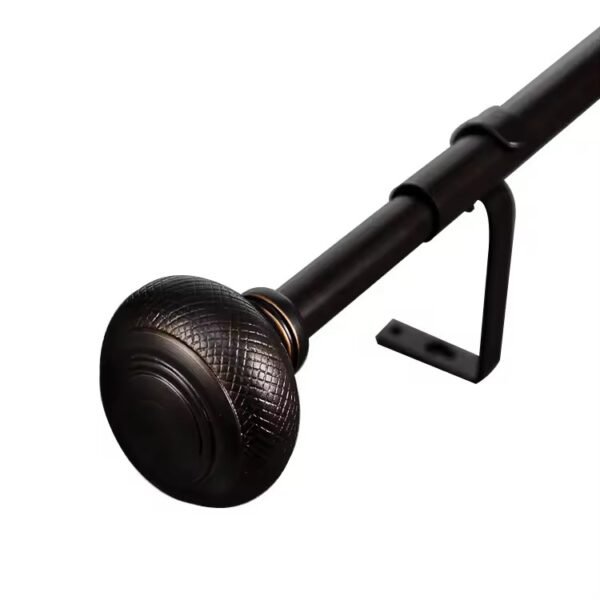 28mm Extendable Iron Curtain Rod Set with Decorative Finials - 图片 2