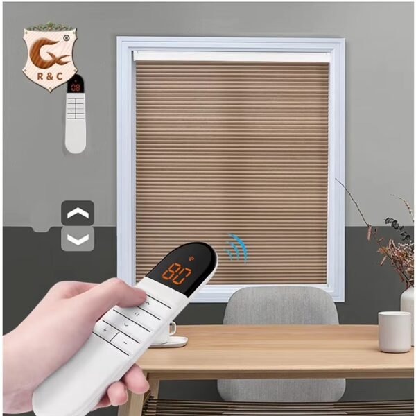 Motorized Blackout Honeycomb Blinds with Remote Control - 图片 2
