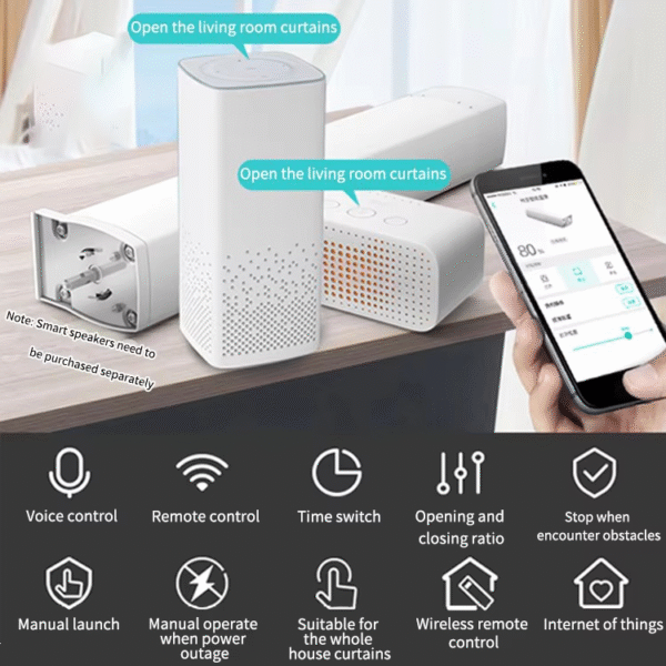 Google Voice Smart Double Aluminium Automatic Curtain Rail - 图片 5