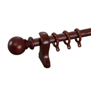 Premium Wooden Curtain Rod Set - Single & Double Track
