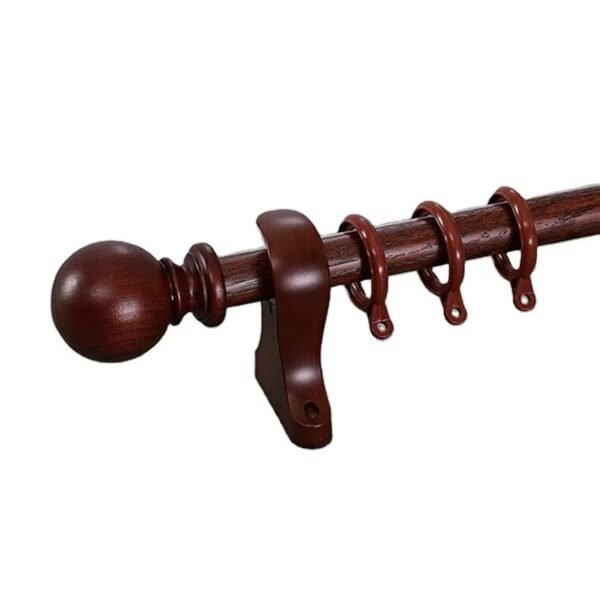 Premium Wooden Curtain Rod Set - Single & Double Track