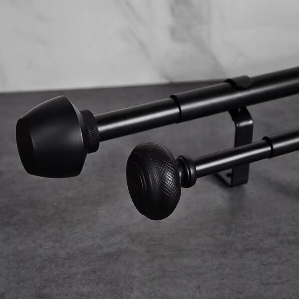28mm Extendable Iron Curtain Rod Set with Decorative Finials - 图片 5