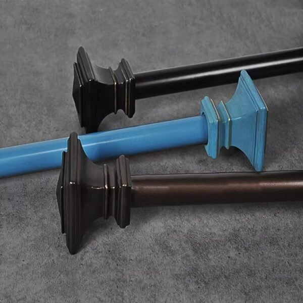 Premium Aluminum Curtain Rod with Antique Brass Finials - 图片 6