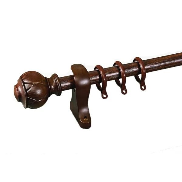 Premium Wooden Curtain Rod Set - Single & Double Track - 图片 6