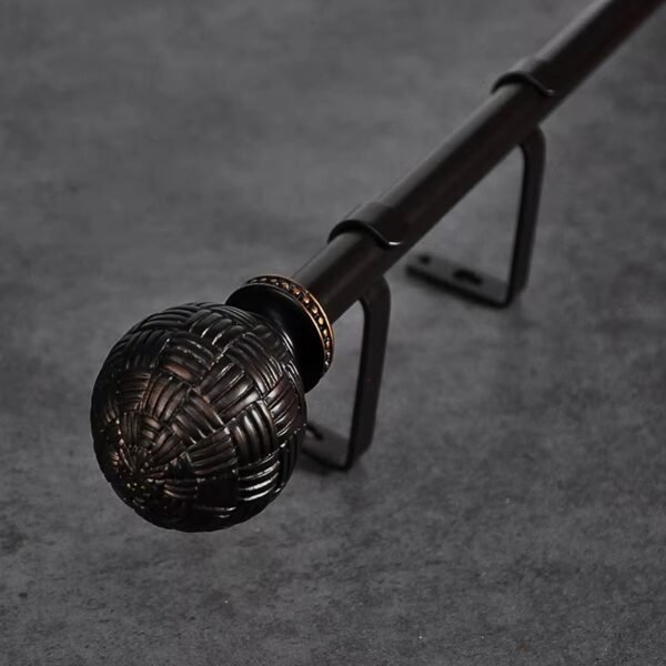 28mm Extendable Iron Curtain Rod Set with Decorative Finials - 图片 6