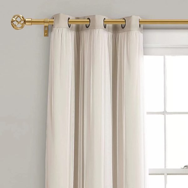 Gold Aluminum Curtain Rod with Decorative Finials - 图片 7