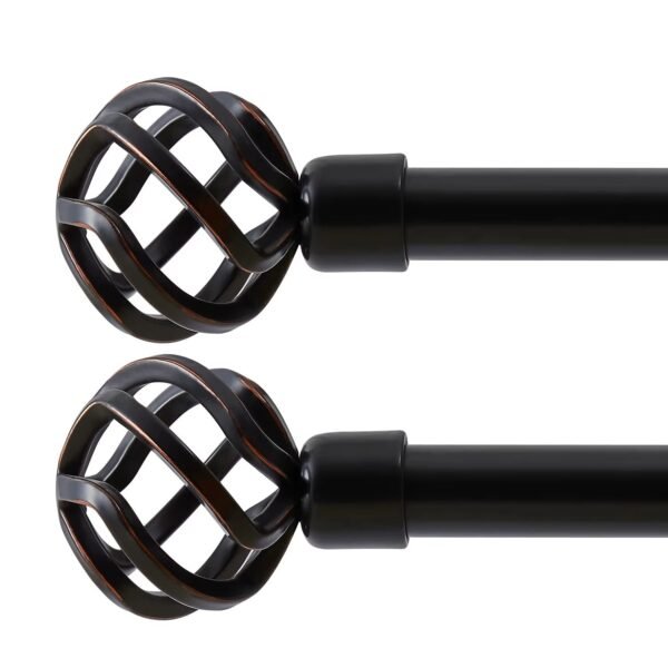 Gold Aluminum Curtain Rod with Decorative Finials - 图片 3