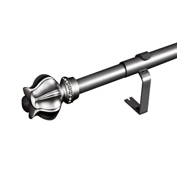 28mm Extendable Iron Curtain Rod Set with Decorative Finials - 图片 4