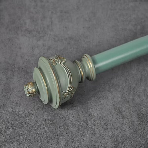 Premium Aluminum Curtain Rod with Antique Brass Finials - 图片 2